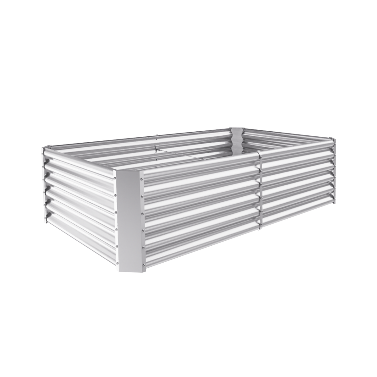 18-inch tall rectangular galvanized metal raised garden bed — view 2