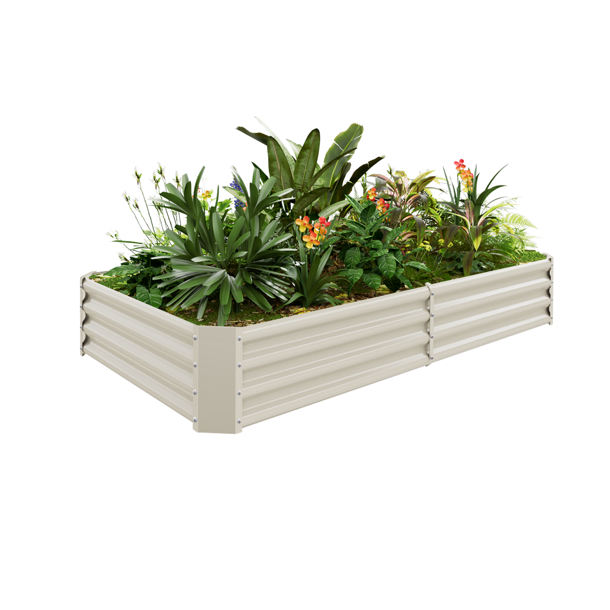 12-inch tall rectangular galvanized metal raised garden bed, 6 by 3 feet — view 5