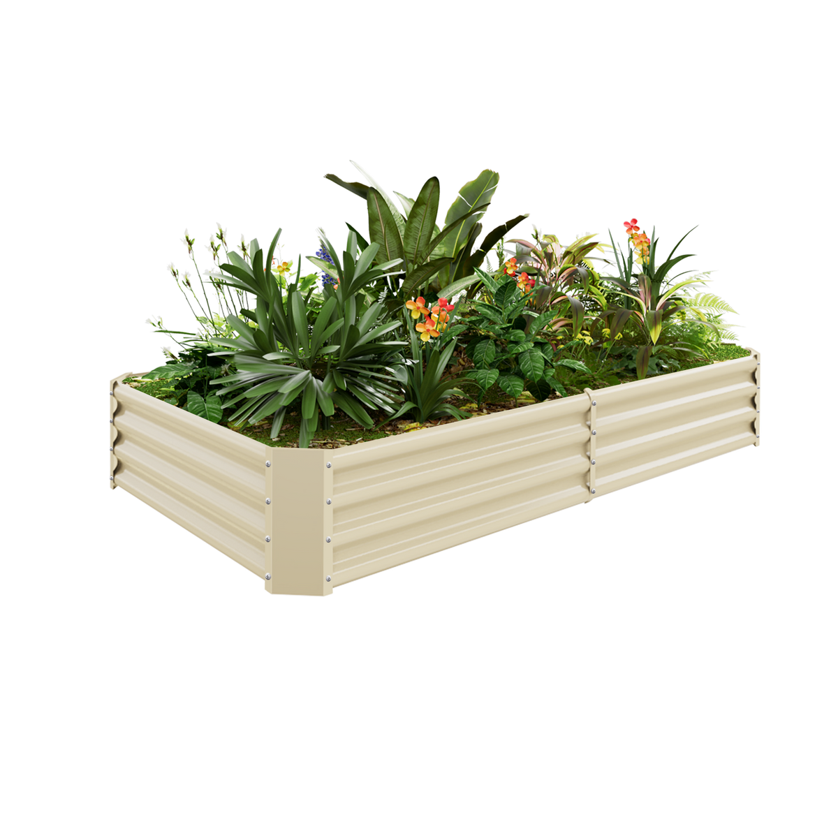 12-inch tall rectangular galvanized metal raised garden bed, 6 by 3 feet — view 7