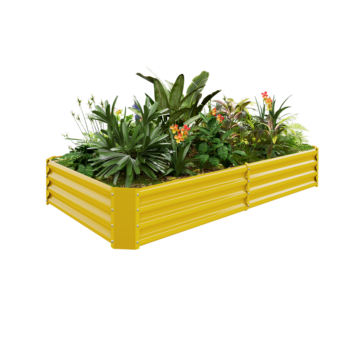 12-inch tall rectangular galvanized metal raised garden bed, 6 by 3 feet — view 6