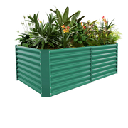 24-inch tall rectangular galvanized metal raised garden bed — view 2