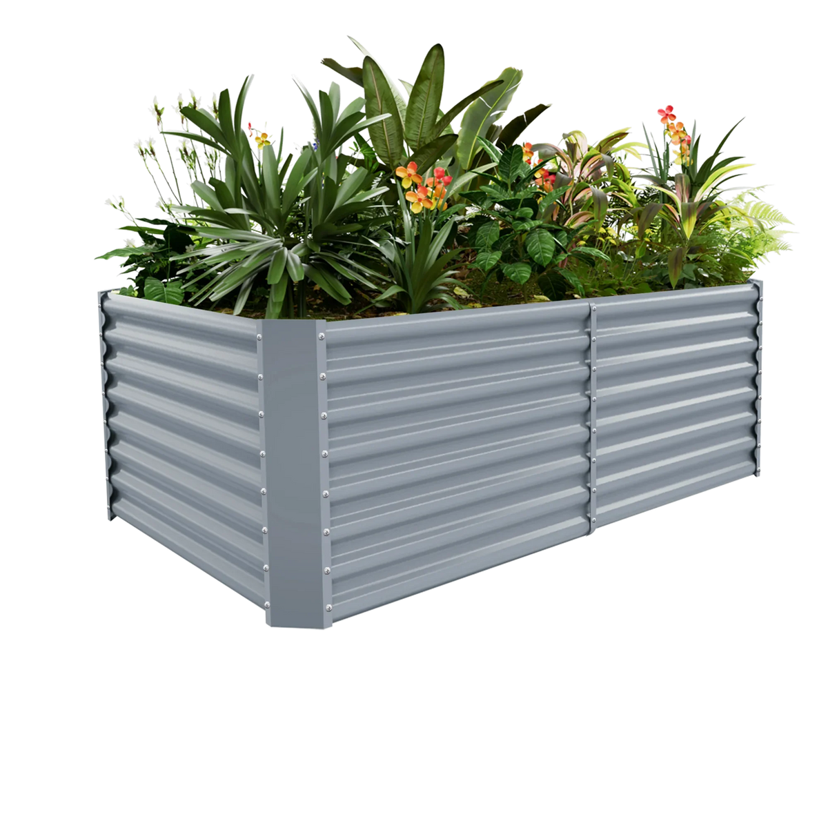 24-inch tall rectangular galvanized metal raised garden bed — view 4
