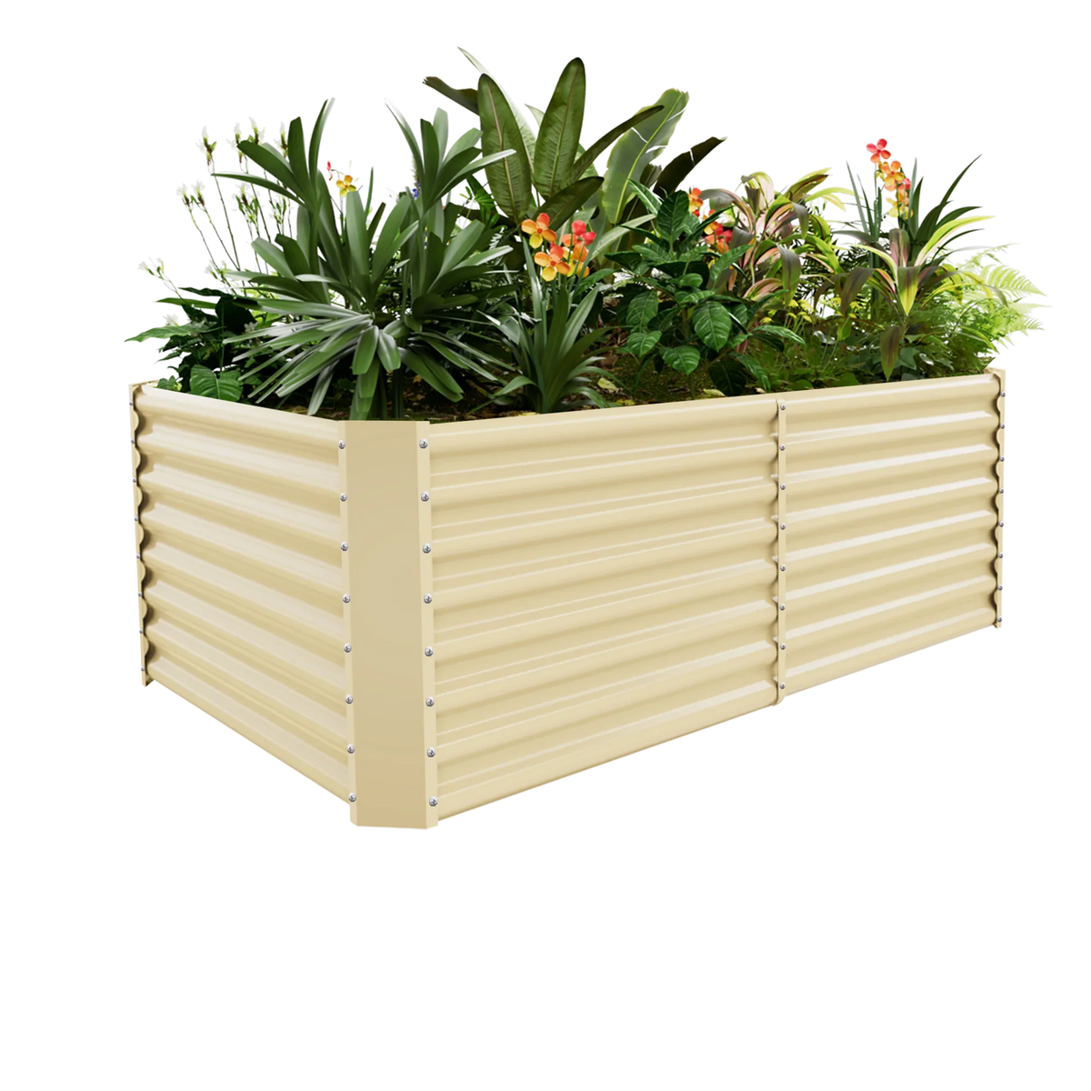 24-inch tall rectangular galvanized metal raised garden bed — view 5