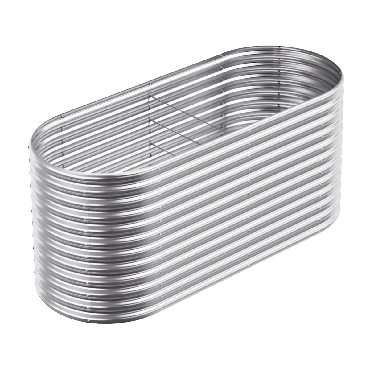 set of 4 — 36-inch tall oval galvanized metal raised garden bed, 6 by 3 feet — view 6