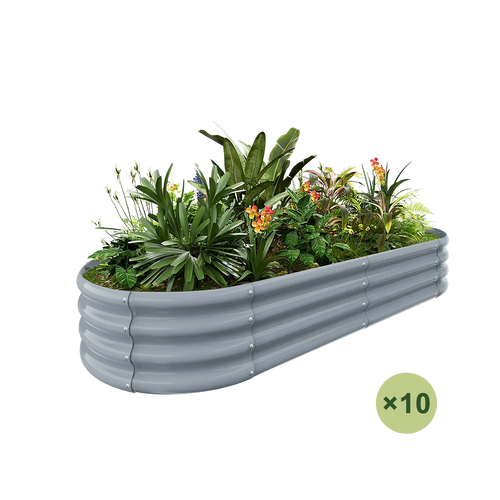 10-Pack Oval 6x3x1ft Galvanized Raised Garden Bed