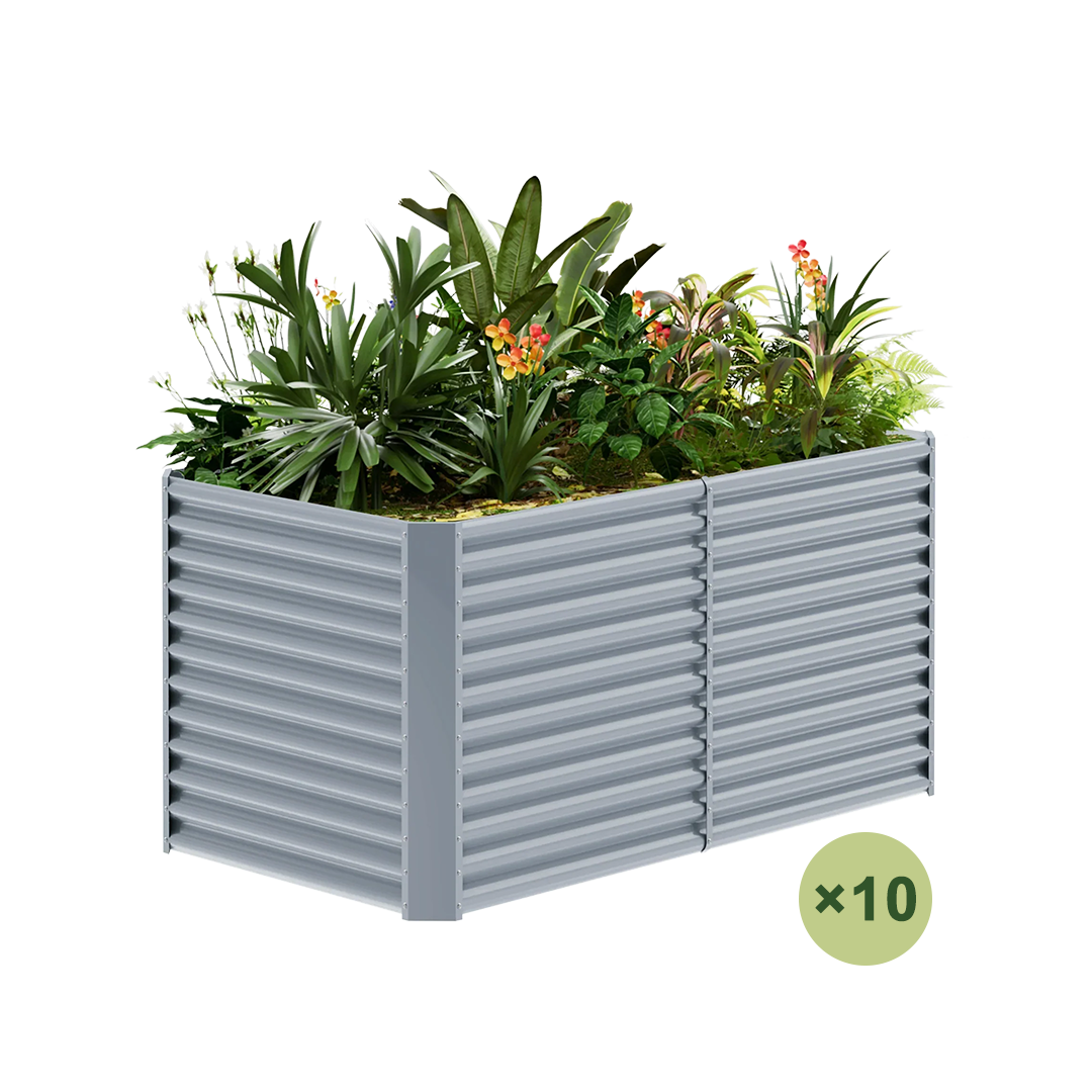 set of 10 — 36-inch tall rectangular galvanized metal raised garden bed, 6 by 3 feet — view 4