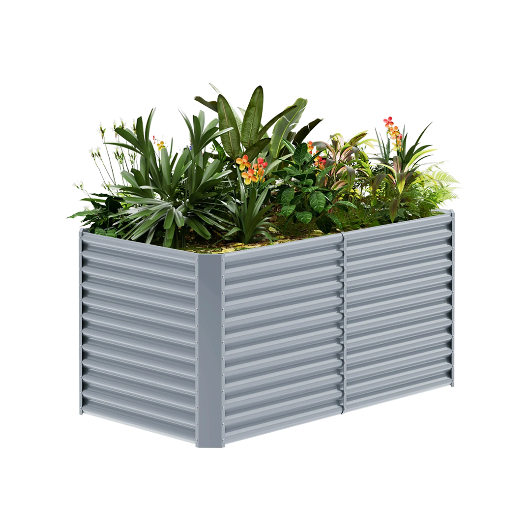 36-inch tall rectangular galvanized metal raised garden bed, 6 by 3 feet — view 4