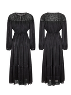 Romantic Lace Bodice Pleated Dress