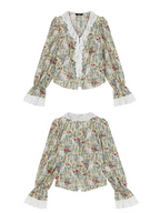 Enchanted Garden Cat Lace Blouse