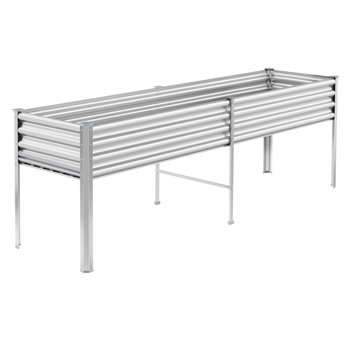 32.4-inch tall rectangular galvanized metal raised garden bed, 8 by 2 feet — view 6