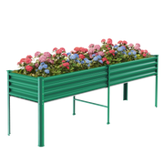 32.4-inch tall rectangular galvanized metal raised garden bed, 8 by 2 feet — view 2
