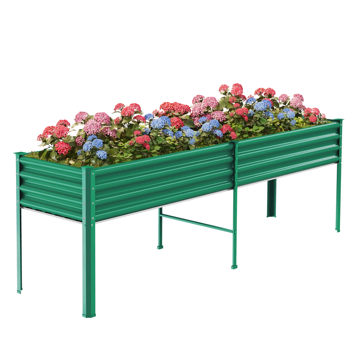 32.4-inch tall rectangular galvanized metal raised garden bed, 8 by 2 feet — view 2
