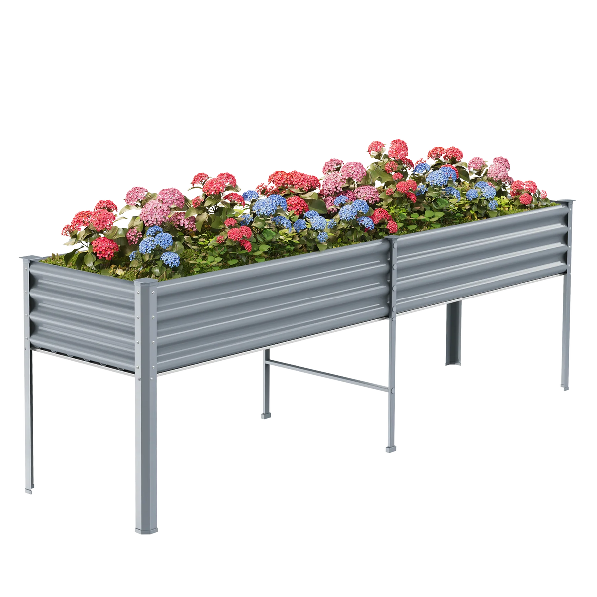32.4-inch tall rectangular galvanized metal raised garden bed, 8 by 2 feet — view 4
