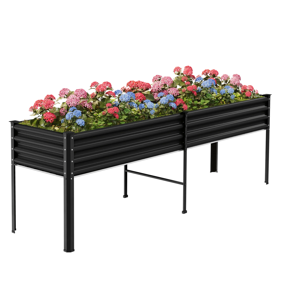 32.4-inch tall rectangular galvanized metal raised garden bed, 8 by 2 feet — view 3