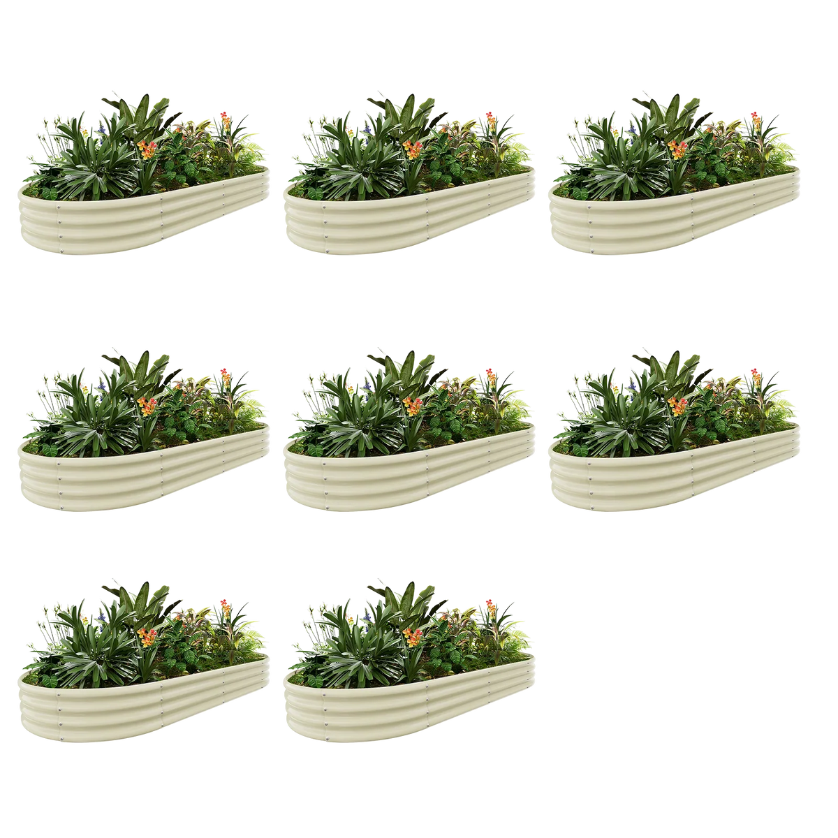 8-Pack Oval 8x4x1ft Galvanized Raised Garden Bed — view 6