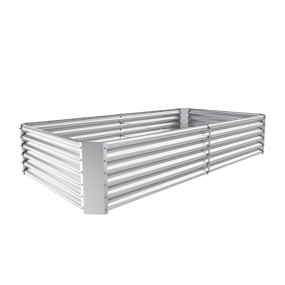 18-inch tall rectangular galvanized metal raised garden bed — view 4