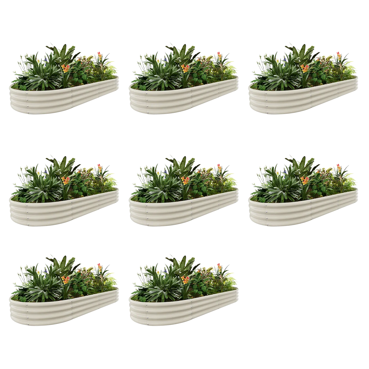 8-Pack Oval 8x4x1ft Galvanized Raised Garden Bed — view 5