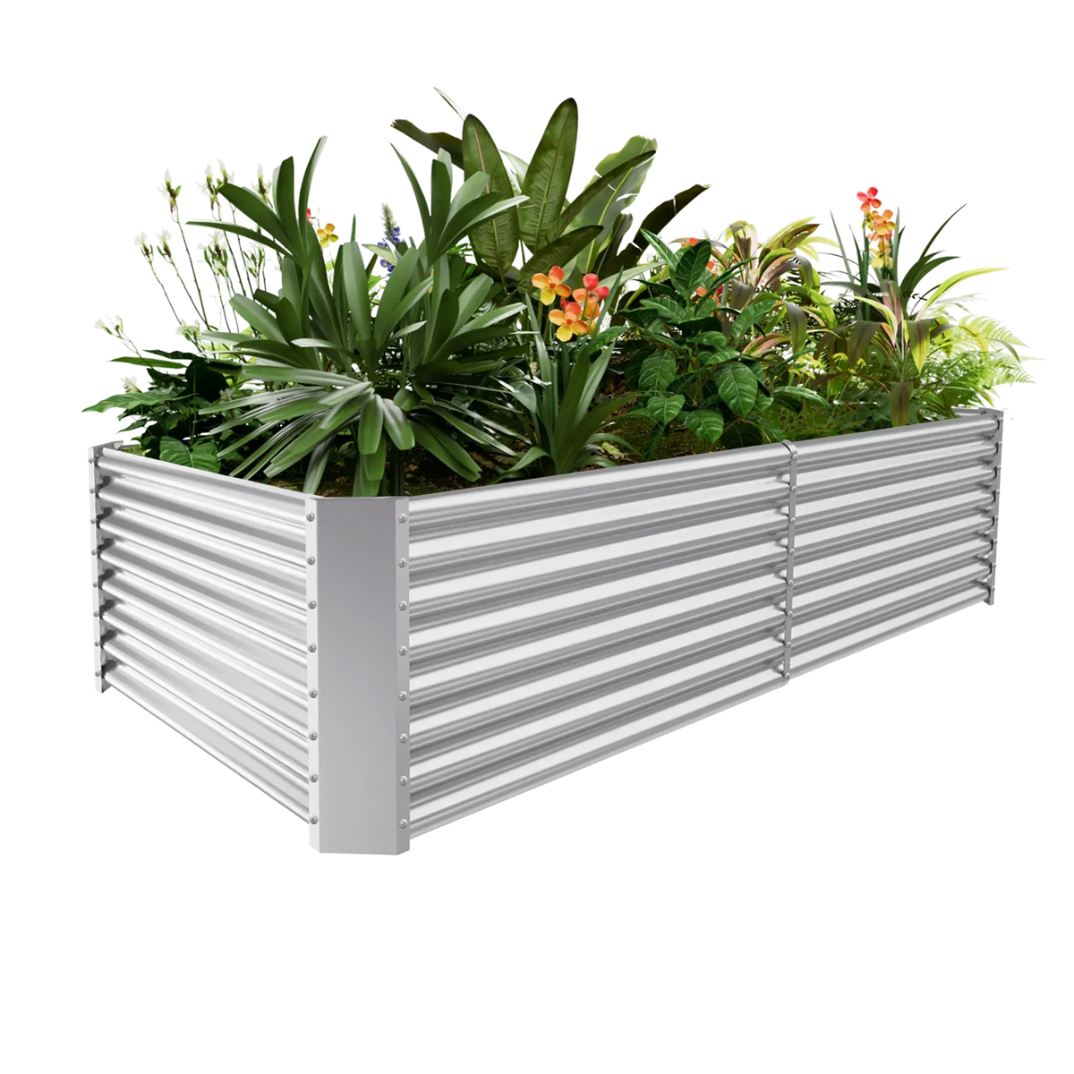 set of 2 — 24-inch tall rectangular galvanized metal raised garden bed, 8 by 4 feet — view 6