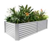 24-inch tall rectangular galvanized metal raised garden bed — view 17