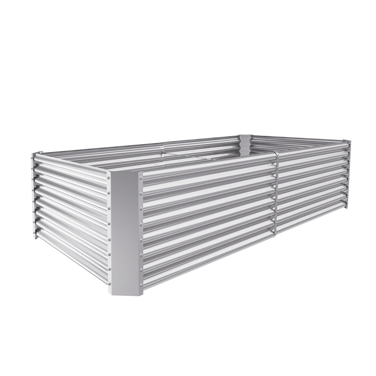 24-inch tall rectangular galvanized metal raised garden bed, 8 by 4 feet — view 6