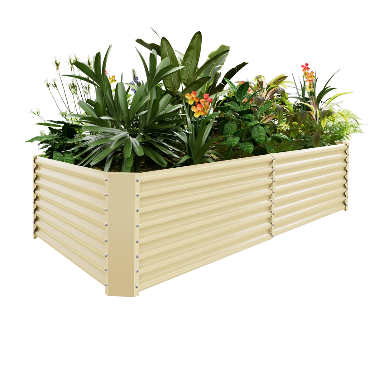 24-inch tall rectangular galvanized metal raised garden bed — view 21