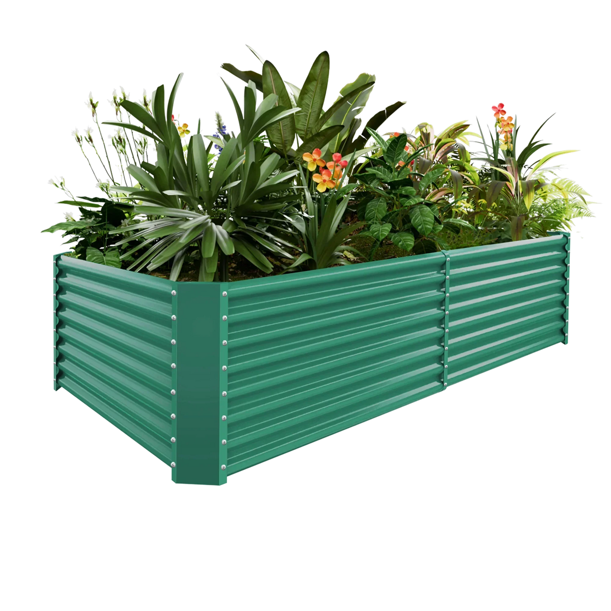 24-inch tall rectangular galvanized metal raised garden bed — view 18