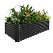 24-inch tall rectangular galvanized metal raised garden bed — view 19