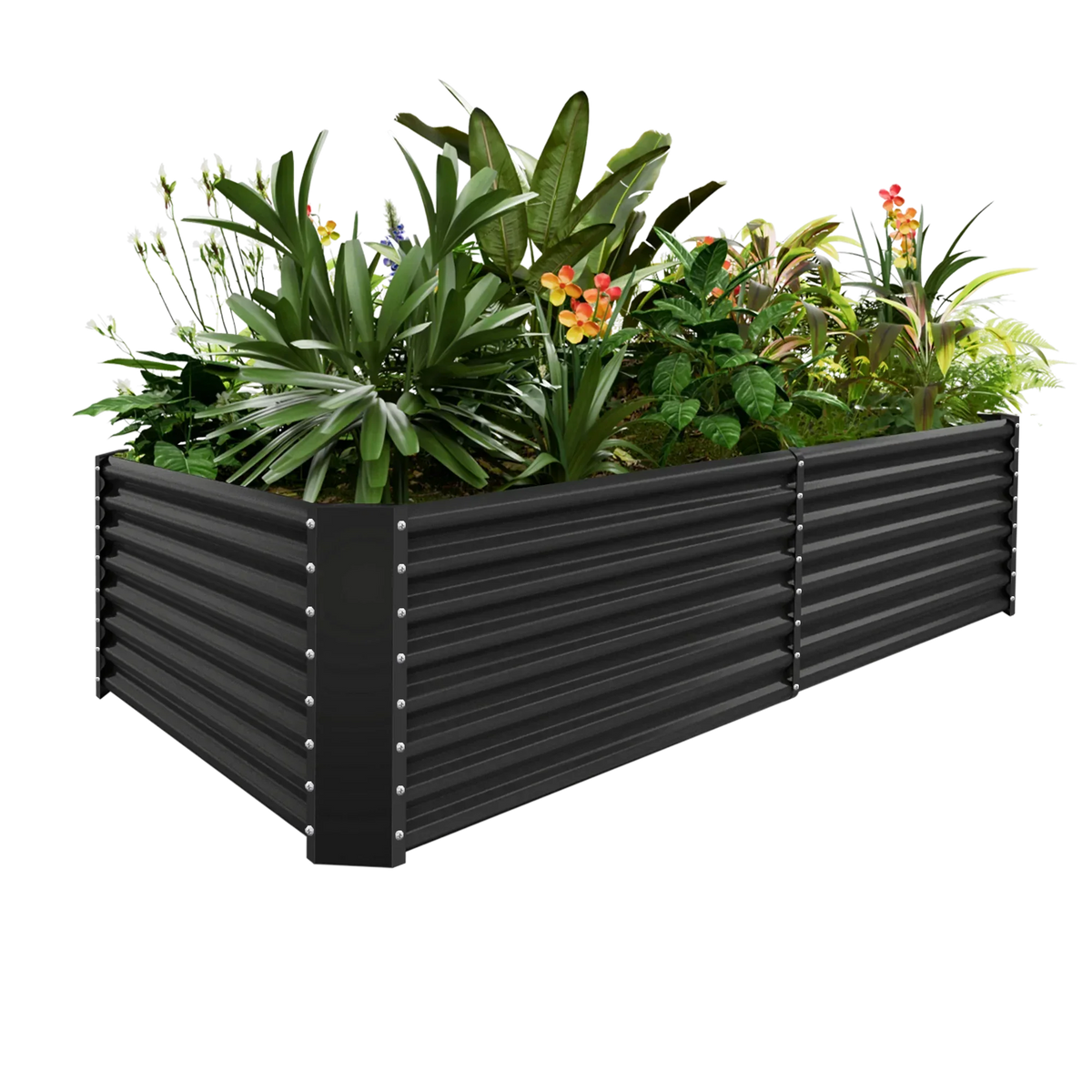 24-inch tall rectangular galvanized metal raised garden bed — view 19