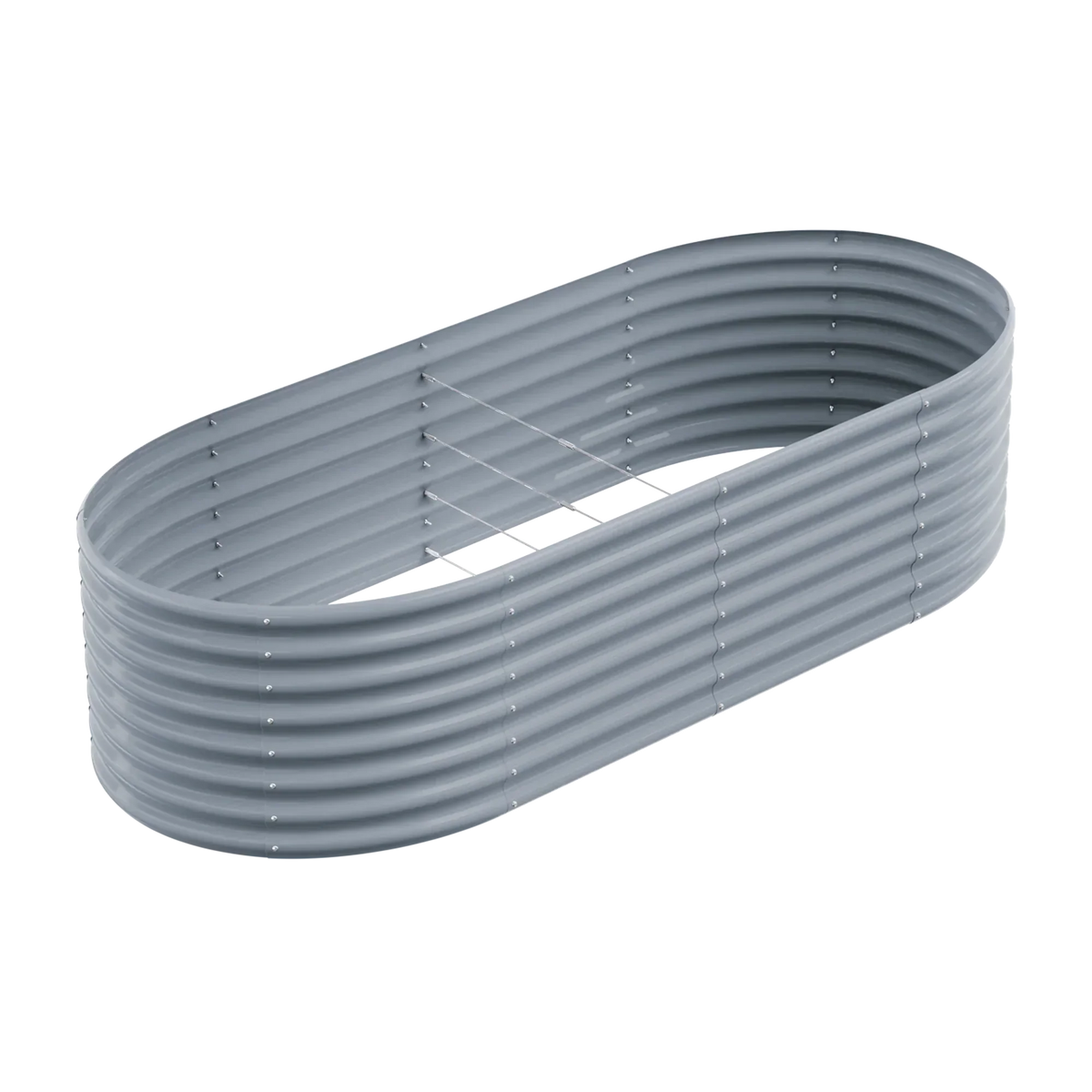 24-inch tall oval galvanized metal raised garden bed, 8 by 4 feet — view 8