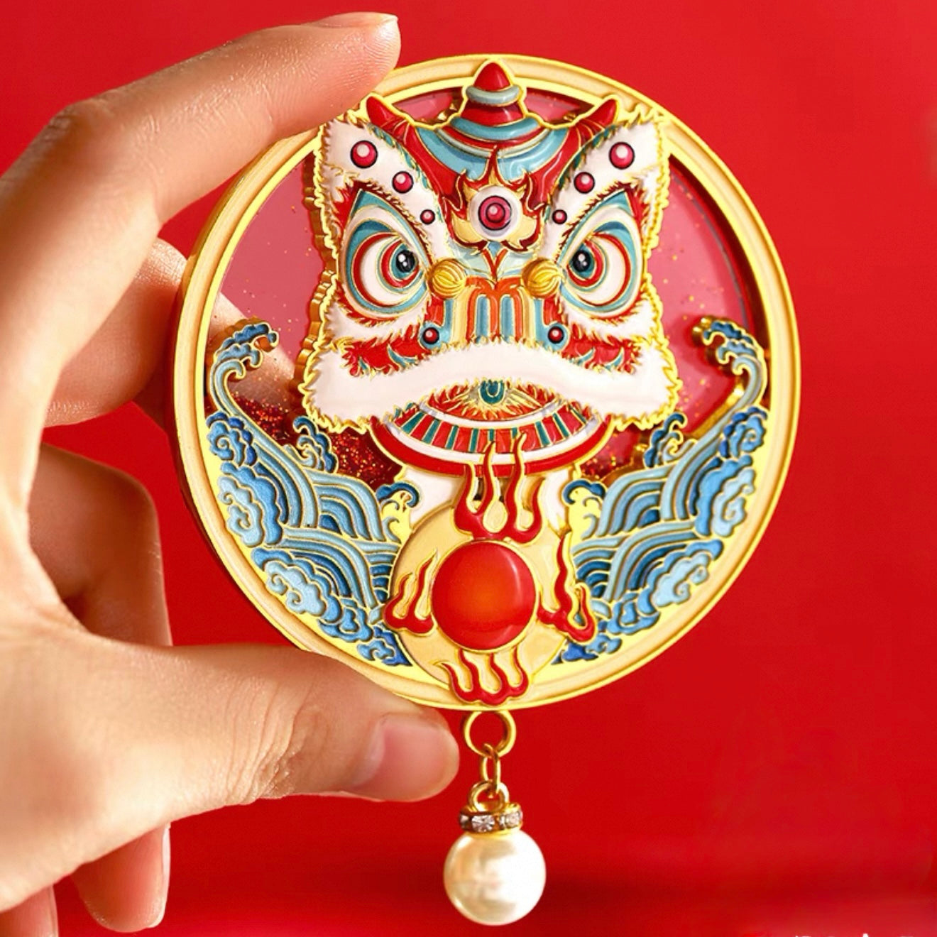 Festive Lions Fridge Magnet