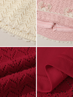 Coquette Knit Skirt with Lace Heart Pockets