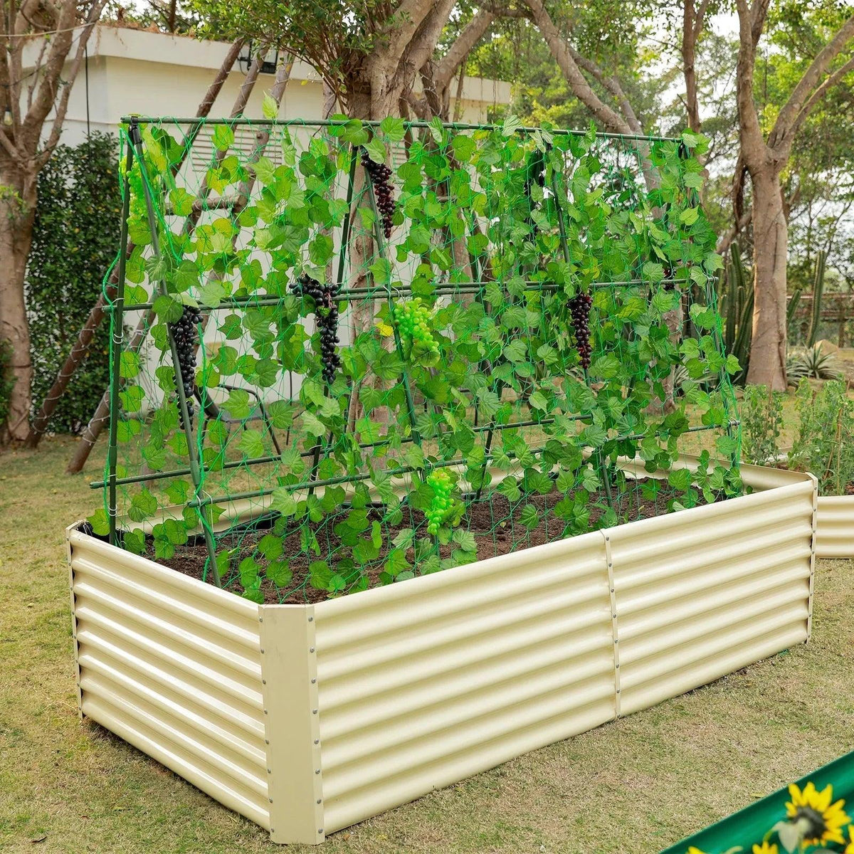 set of 8 — 24-inch tall rectangular galvanized metal raised garden bed, 8 by 4 feet — view 7