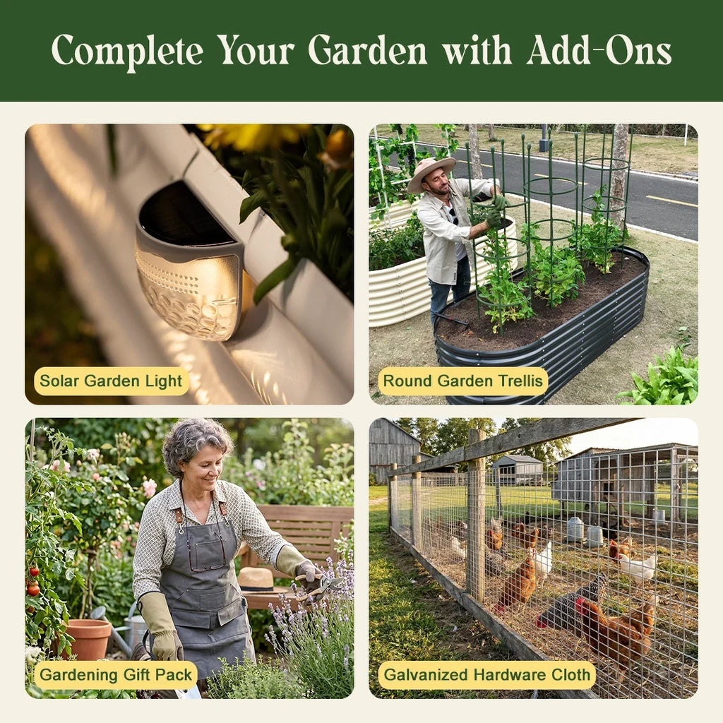24-inch tall oval galvanized metal raised garden bed, 6 by 3 feet — view 3