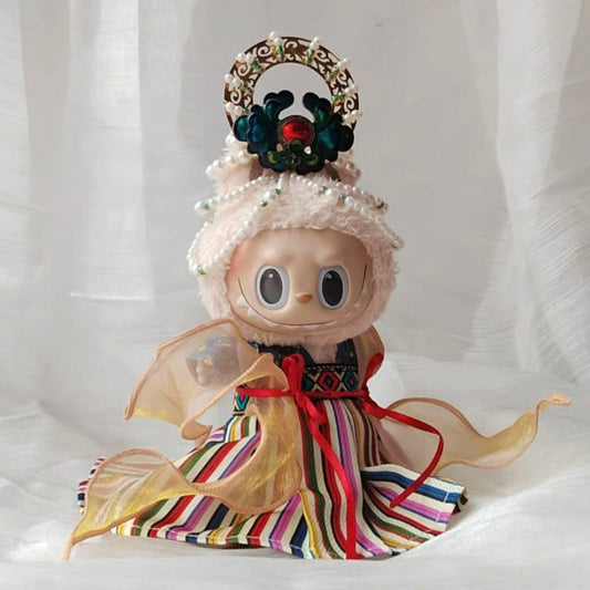 17cm Labubu Plush Doll Traditional Costume - Dunhuang Palace