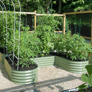 YoYoBloom 17" Tall U-Shape Standard Size Metal Raised Garden Bed| Upgrade 2.0 Knee-High Design - Oyster white image 1
