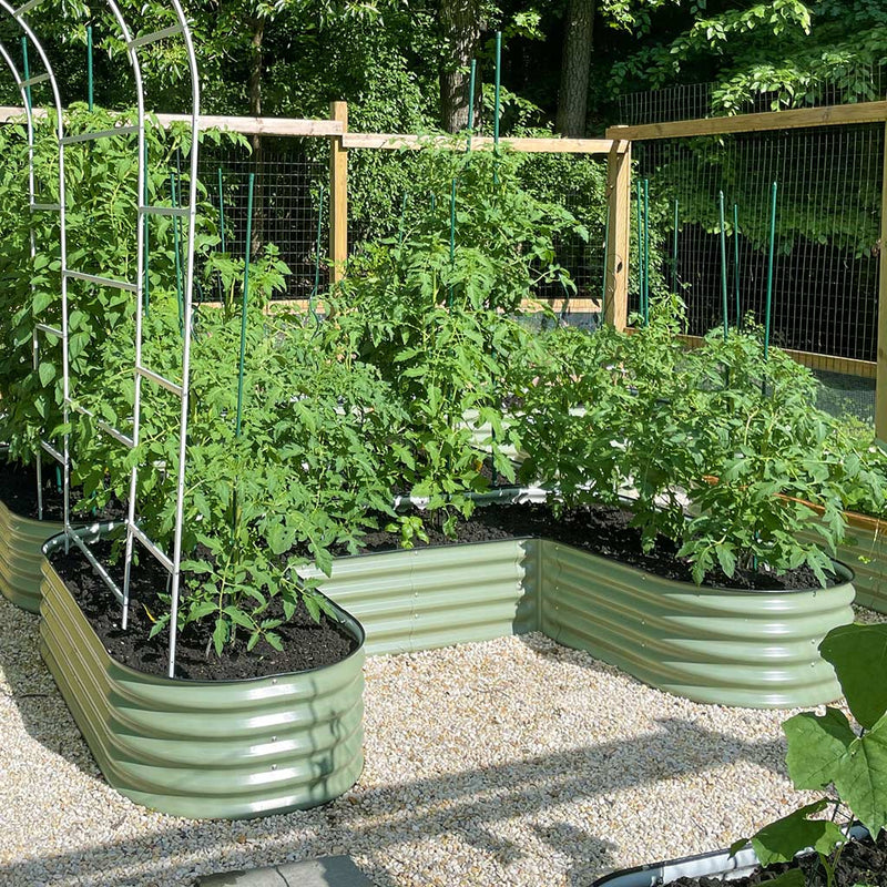 YoYoBloom 17" Tall U-Shape Standard Size Metal Raised Garden Bed| Upgrade 2.0 Knee-High Design