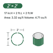 YoYoBloom 17" Tall 24" Round Metal Raised Garden Bed Twin Pack | Upgrade 2.0 Knee-High Design - Slate grey image 2