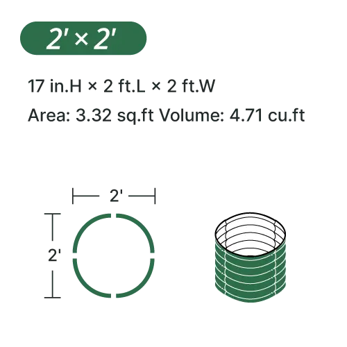 YoYoBloom 17" Tall 24" Round Metal Raised Garden Bed Twin Pack | Upgrade 2.0 Knee-High Design