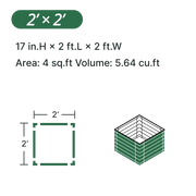 YoYoBloom 17" Tall 2'x2' Square Metal Raised Garden Bed Twin Pack | Upgrade 2.0 Knee-High Design - Oyster white image 2