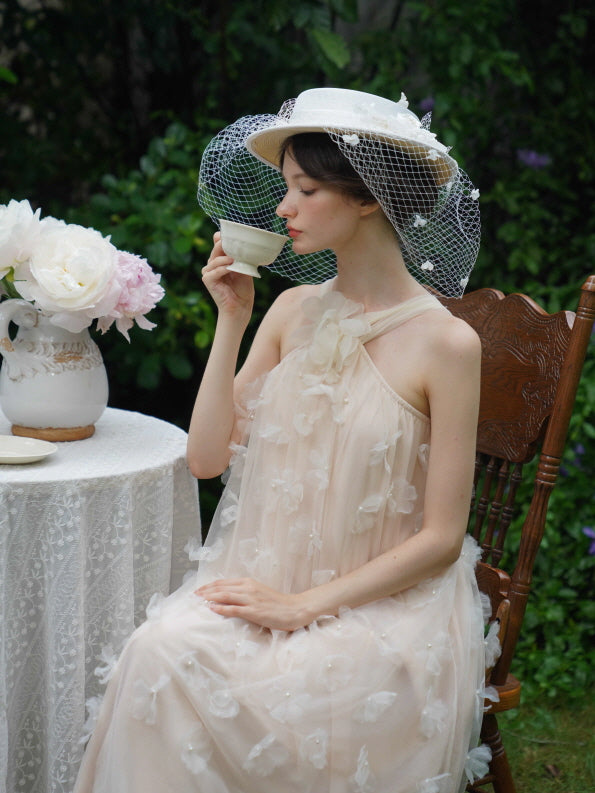 Blossom Whisper Halter Tulle Dress