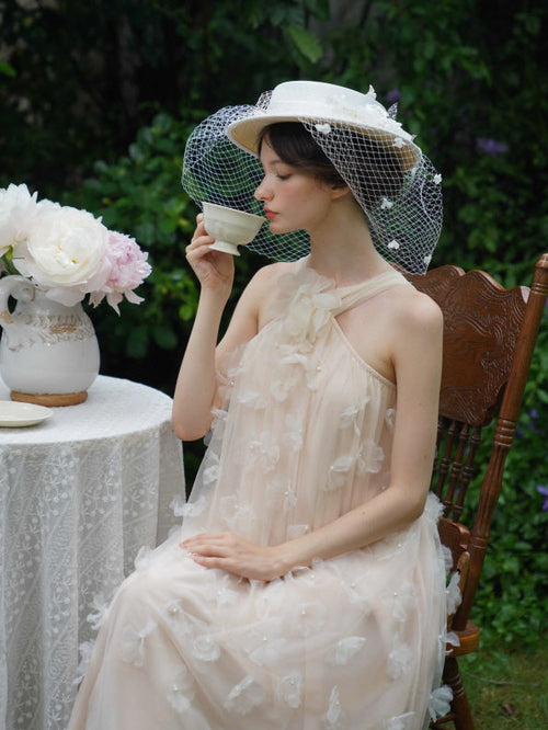Blossom Whisper Halter Tulle Dress