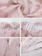 Blush Floral Lace-Trim Dress