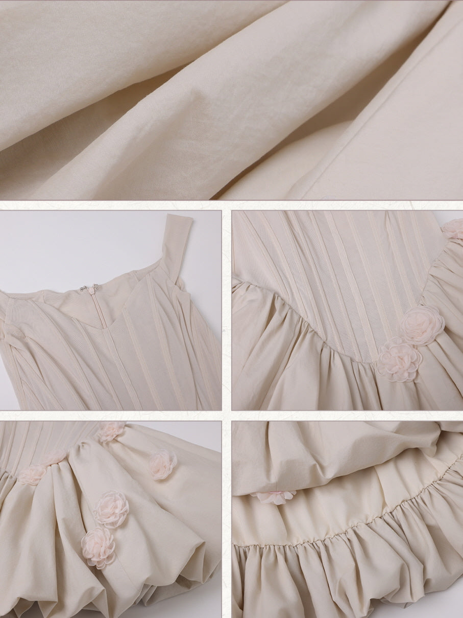 Light Pink Corset Bubble Hem Dress