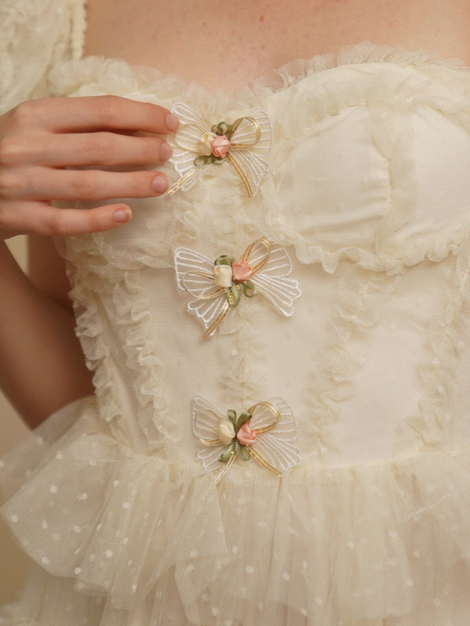 Ivory Princess Garden Ruffle Dress
