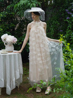 Blossom Whisper Halter Tulle Dress