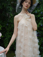 Blossom Whisper Halter Tulle Dress