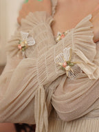 Beige Ruffle Verse Dress