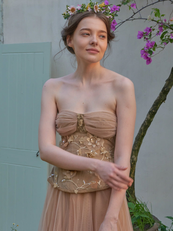 Blossom Garden Embroidered Corset & Skirt