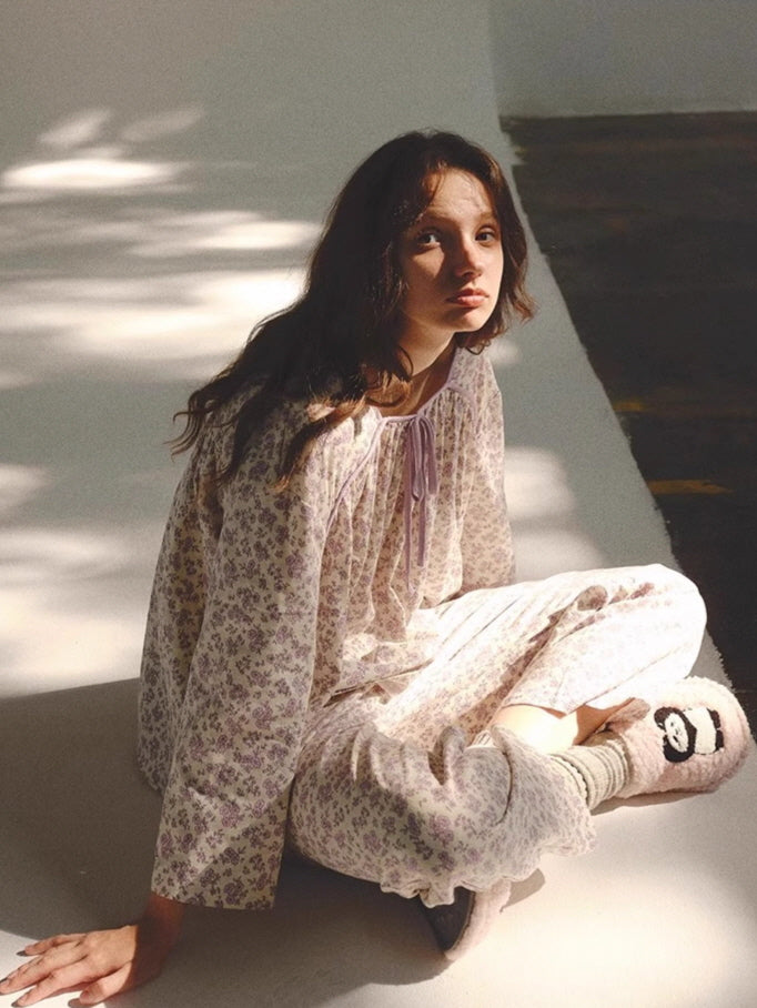 Lavender Bloom Cotton Pajama Set