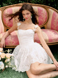 Blossom Lace Garden White Mini Dress